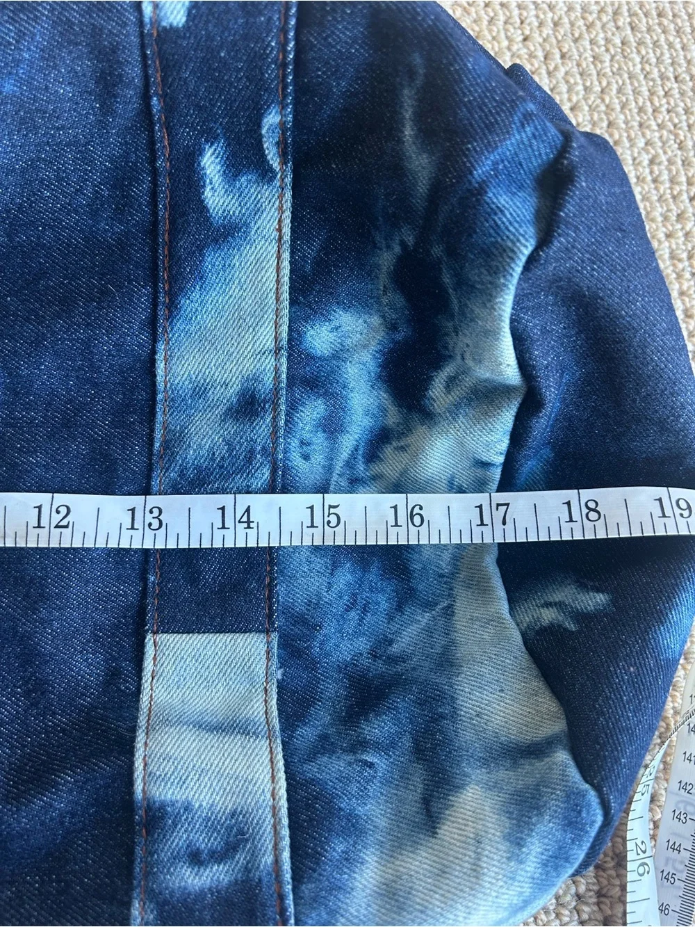 Guess Blue Tie-Dye Denim Duffel Bag Like New Condition